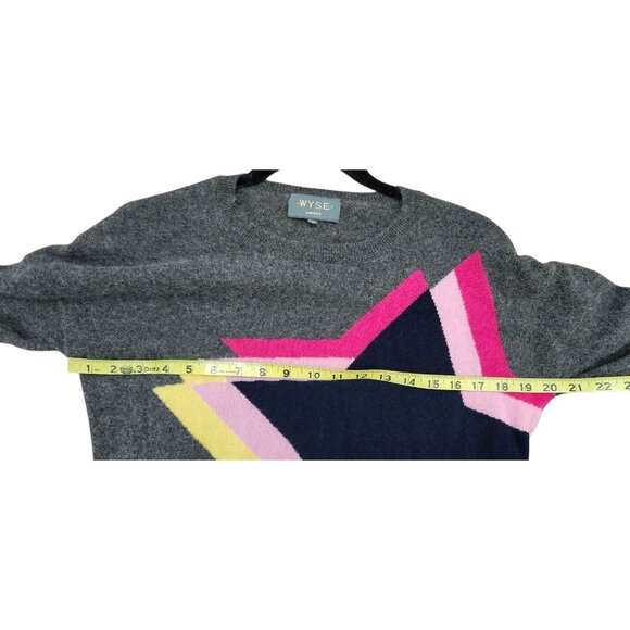 Women’s WYSE London Gray Cashmere sweater With Stars, Size 1 (Runs Big) - Picture 10 of 13